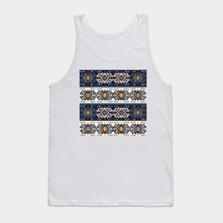 Aztec pattern tribal style native background bold colors mexican design Tank Top